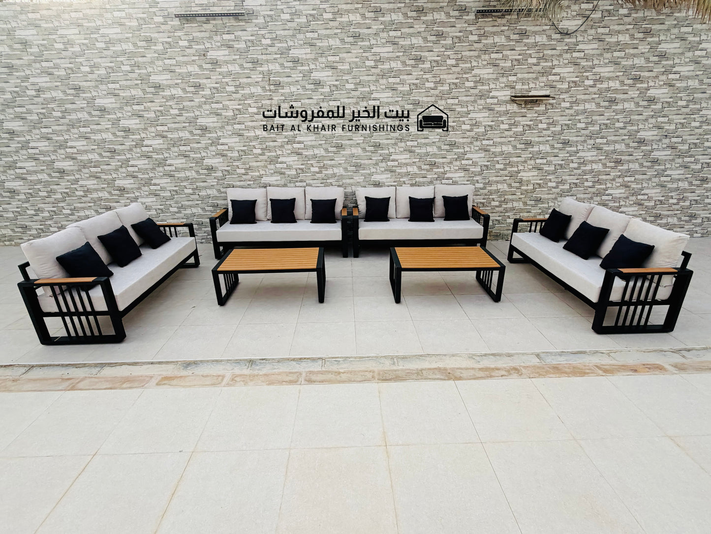 الطقم ألمنيوم  12 شخص مع 2 طاولات