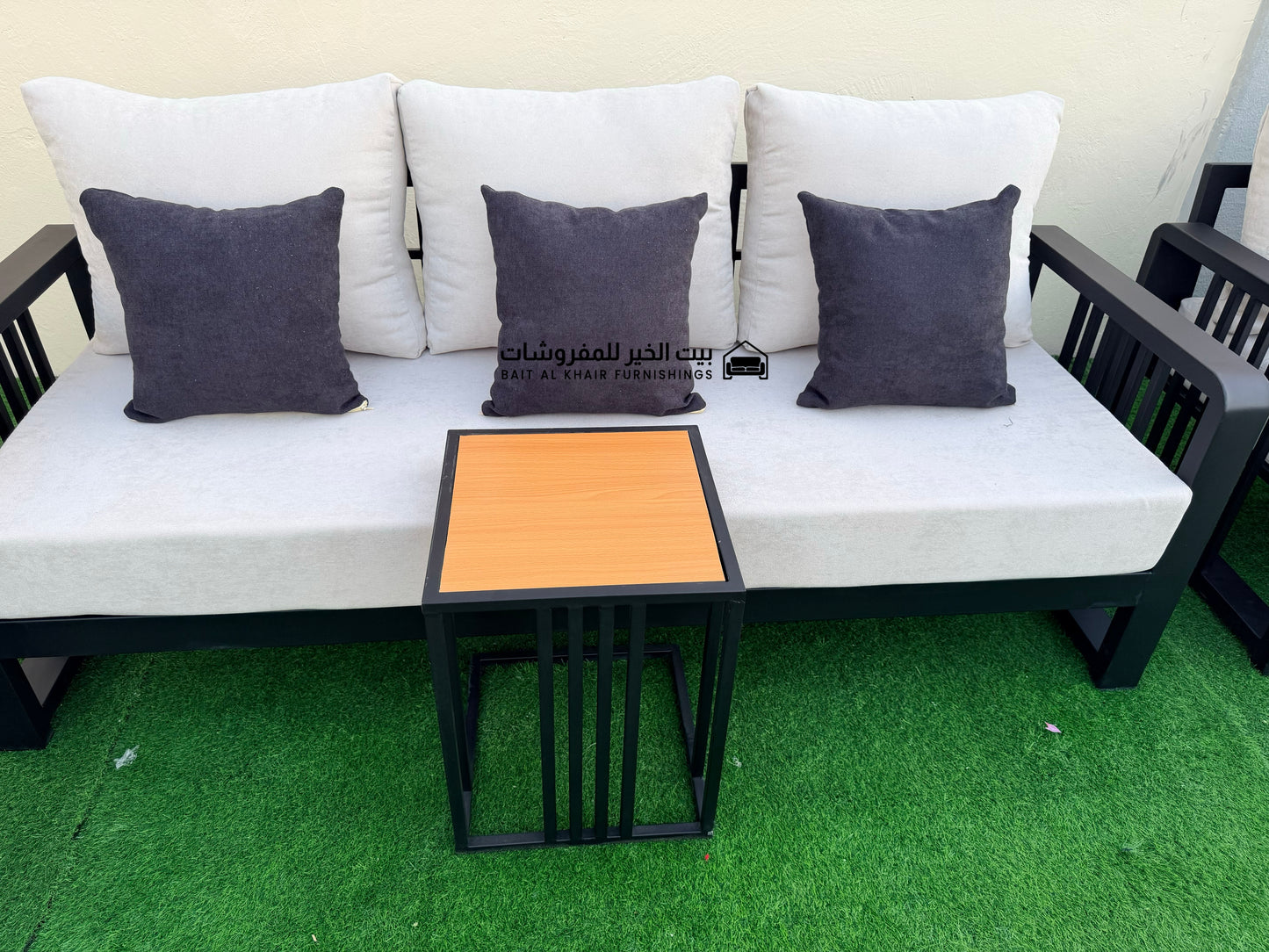 جلسة خارجية حديد حراري رملي 12 أشخاص مع 5 طاولات