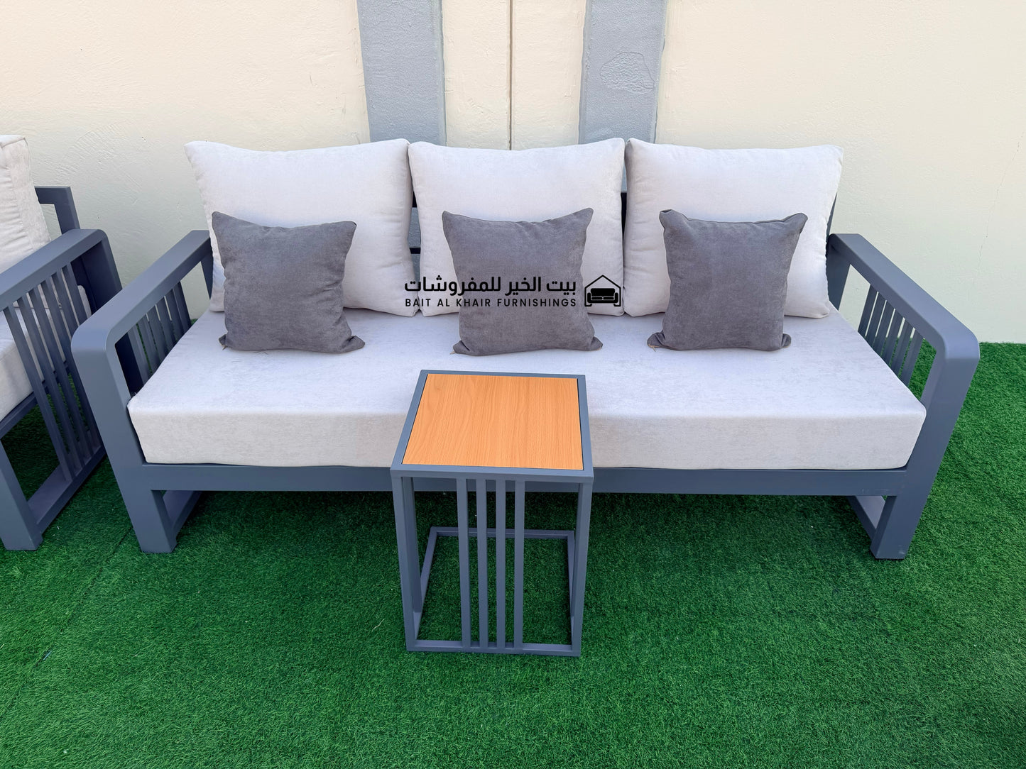 جلسة خارجية حديد حراري رملي 12 أشخاص مع 5 طاولات