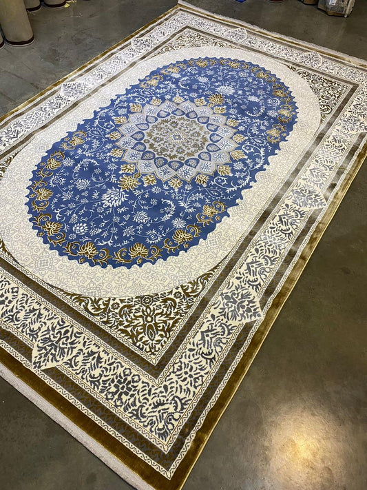 Modern Blue Tresh Turkey Carpet